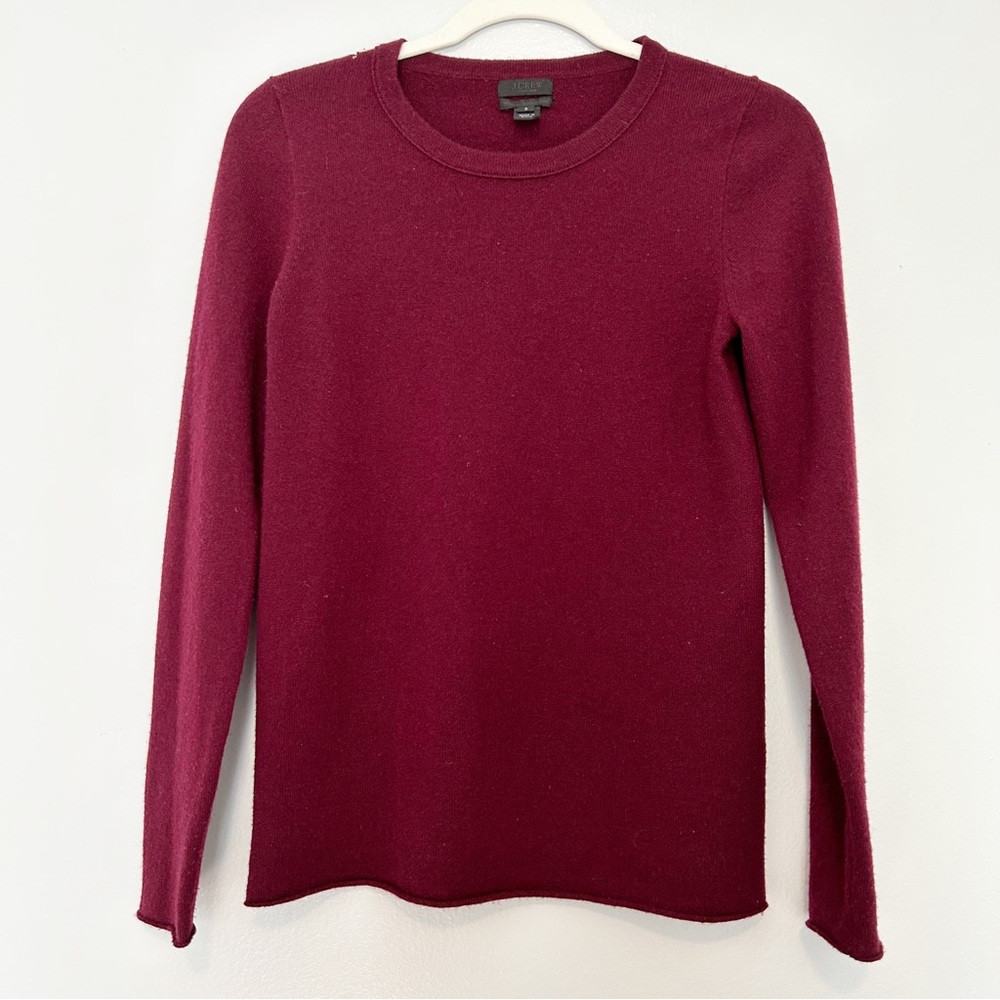 J. Crew Collection 100% Italian Cashmere Maroon Long-Sleeve Sweater | Size S